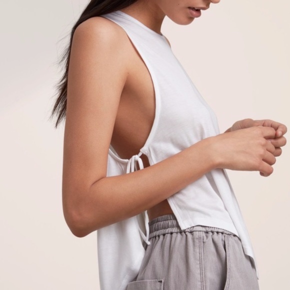 Aritzia - Wilfred Free Amalie White Side Tie Top - Picture 1 of 3